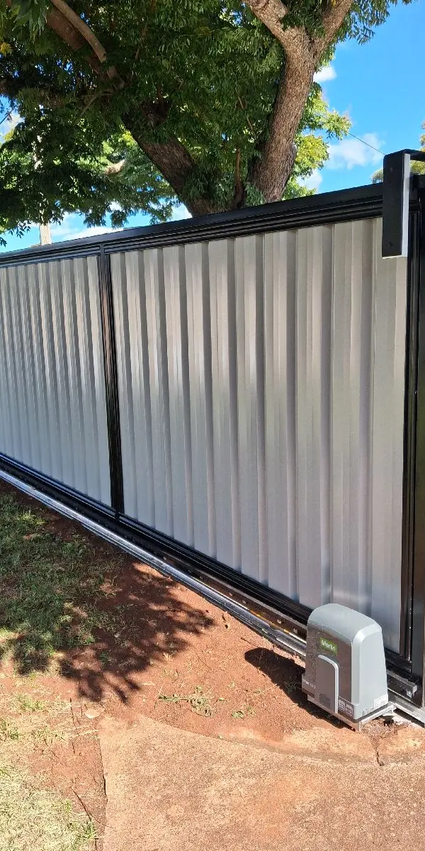 after Mocha Colorbond Steel Sliding Gate – Slide Gate + Motor, Centenary Heights