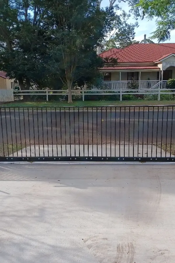 after Black Powder-coated Aluminium Sliding Gate – Slide Gate + Motor, Highfields