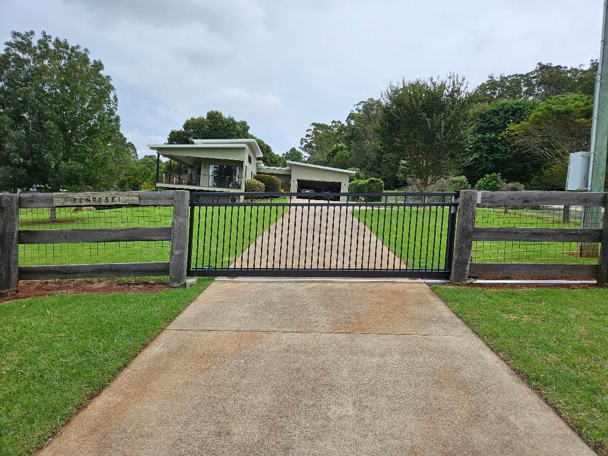 after Black Powder-coated Aluminium Sliding Gate – Slide Gate + Motor, Cabarlah