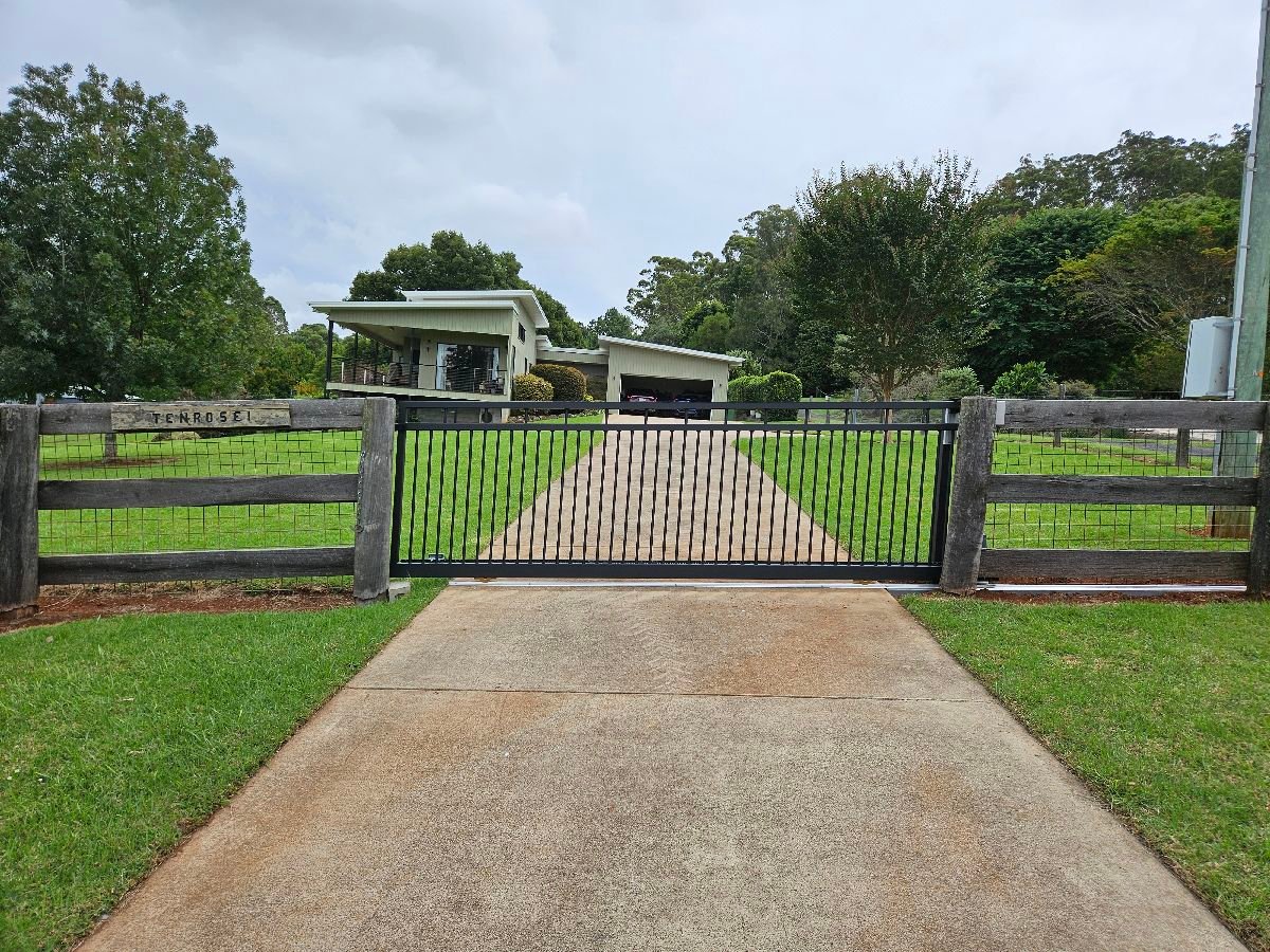 after Black Powder-coated Aluminium Sliding Gate – Slide Gate + Motor, Cabarlah