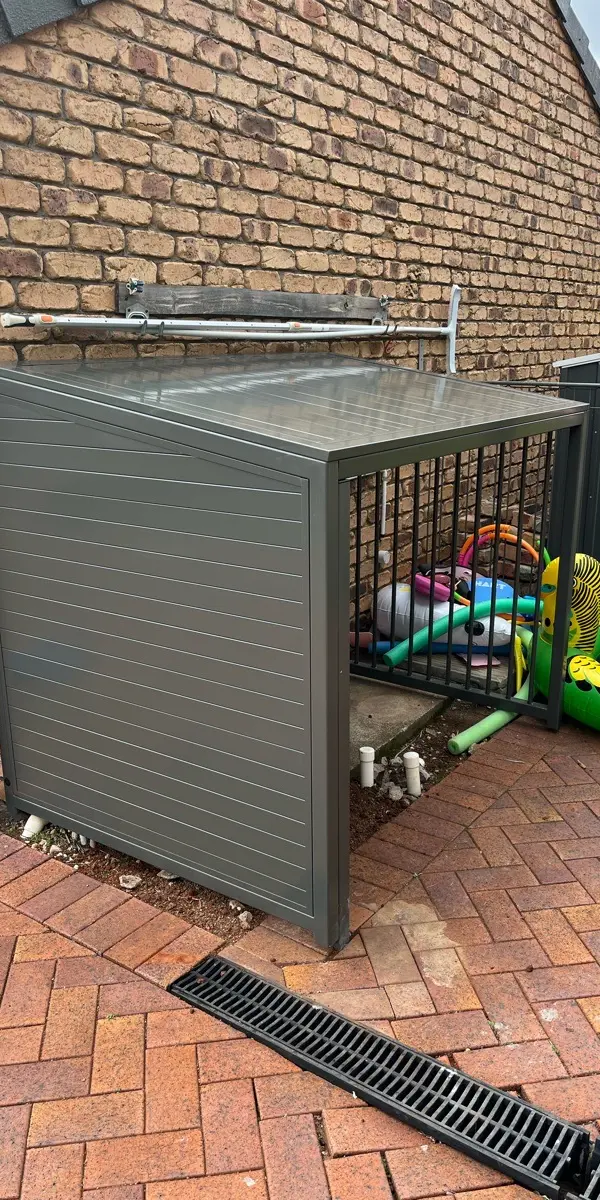 after Woodland Grey Powder-coated Aluminium Custom Door – Pool Pump Cover, Rangeville