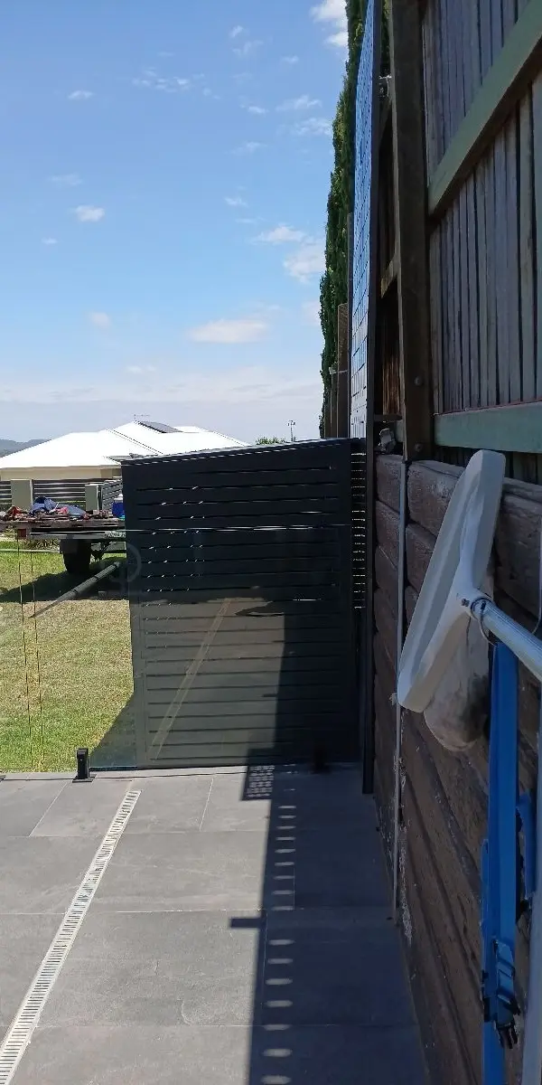 after Black Powder-coated Aluminium Custom Door – Pool Pump Cover, Highfields