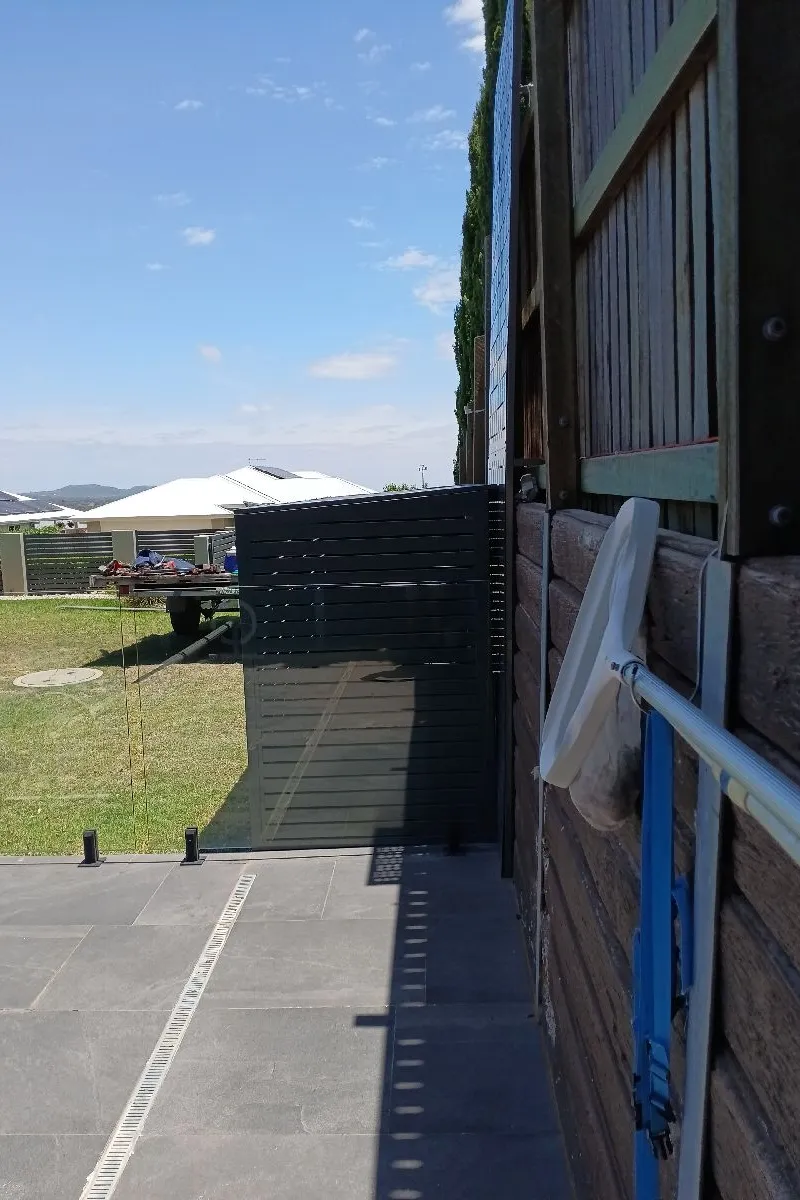 after Black Powder-coated Aluminium Custom Door – Pool Pump Cover, Highfields