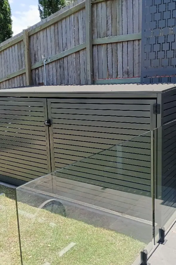 after Black Powder-coated Aluminium Custom Door – Pool Pump Cover, Highfields