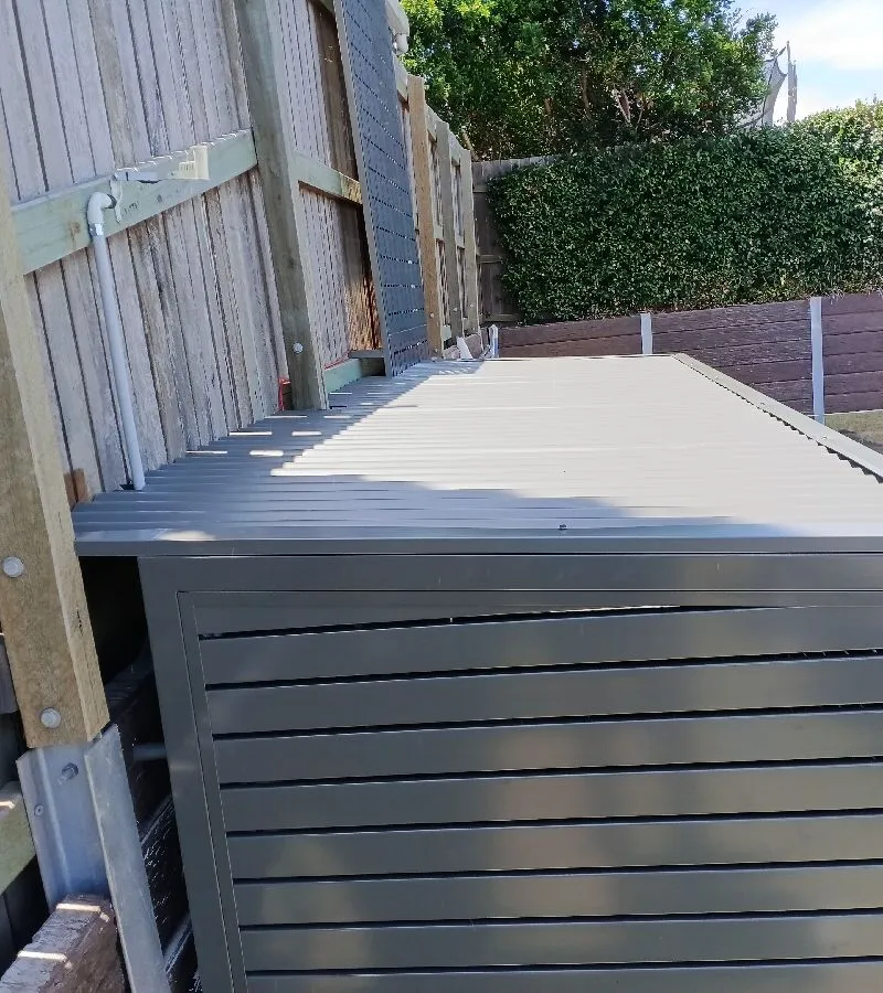 after Black Powder-coated Aluminium Custom Door – Pool Pump Cover, Highfields