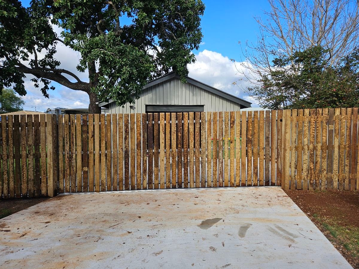 after Wood-look Timber Sliding Gate – Fencing, South Toowoomba