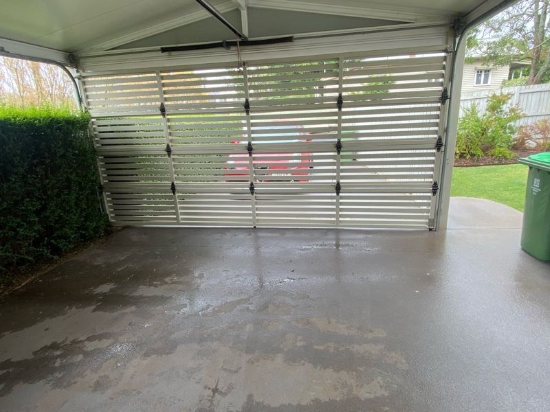 after Cream Powder-coated Aluminium Custom Door – Bar Grill Bottom panel replacement, East Toowoomba