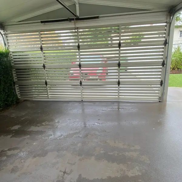 after Cream Powder-coated Aluminium Custom Door – Bar Grill Bottom panel replacement, East Toowoomba