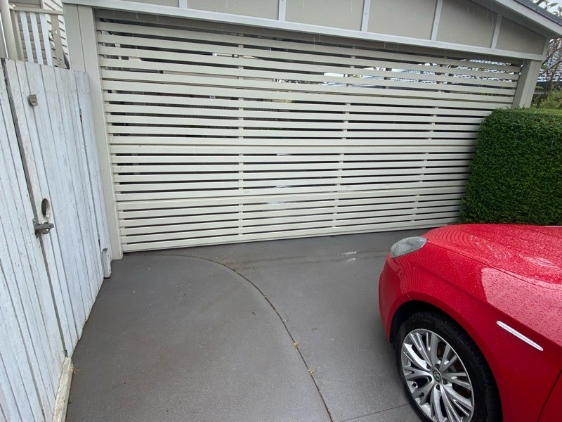 after Cream Powder-coated Aluminium Custom Door – Bar Grill Bottom panel replacement, East Toowoomba