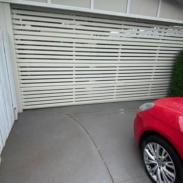 after Cream Powder-coated Aluminium Custom Door – Bar Grill Bottom panel replacement, East Toowoomba
