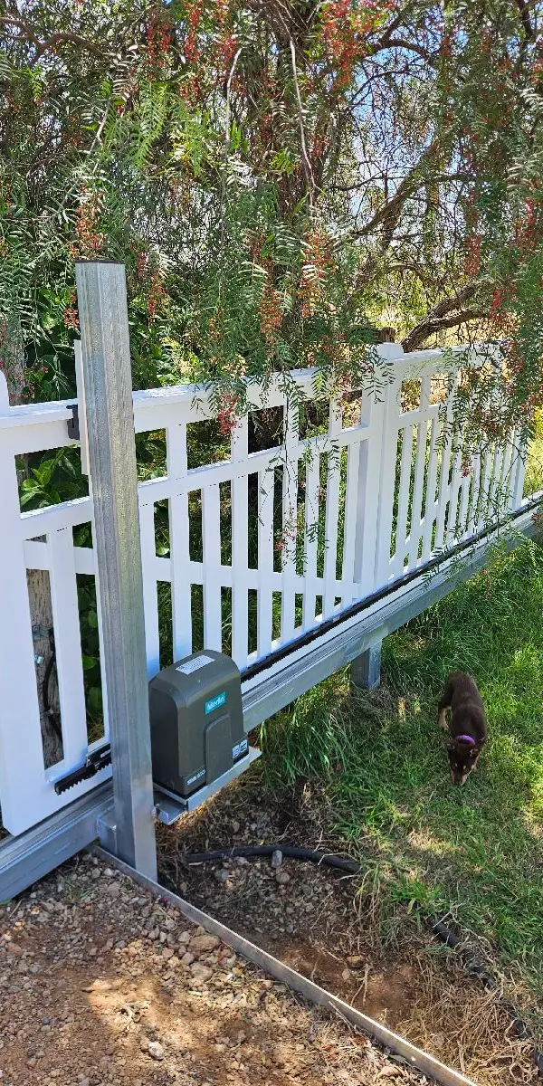 after White Powder-coated Steel Sliding Gate – Gate Vehicle Impact, Wyreema