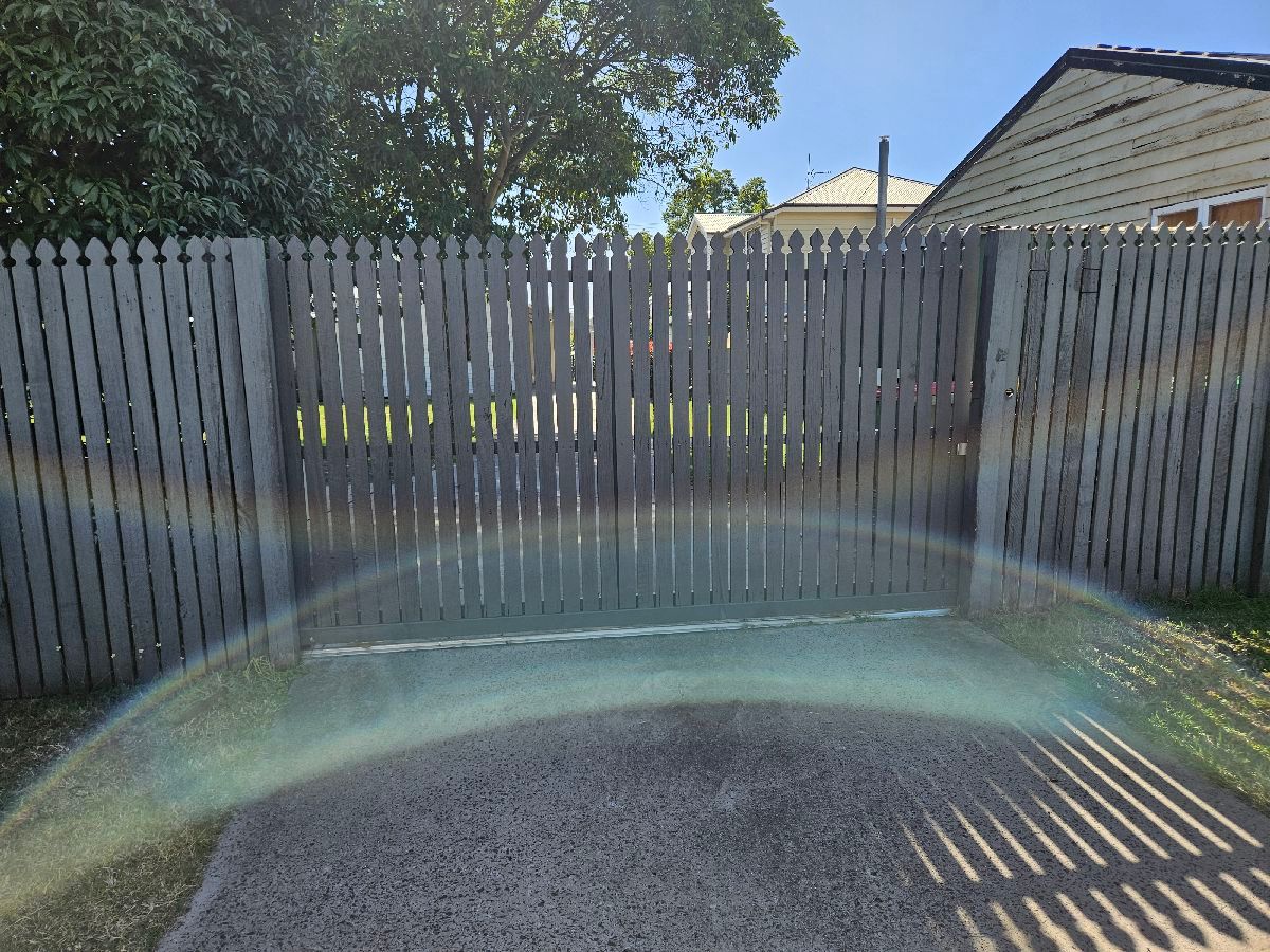 after Woodland Grey Timber Sliding Gate – Timber Gate Repair, East Toowoomba