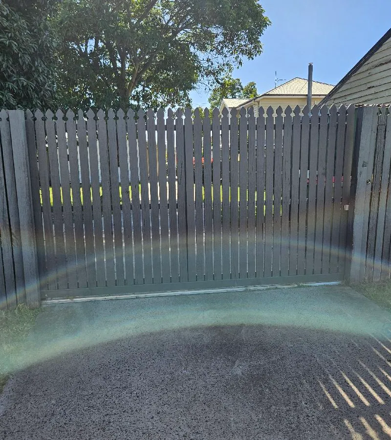 after Woodland Grey Timber Sliding Gate – Timber Gate Repair, East Toowoomba