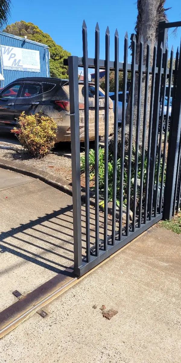 after Black Powder-coated Steel Sliding Gate – Gate Impact, Glenvale