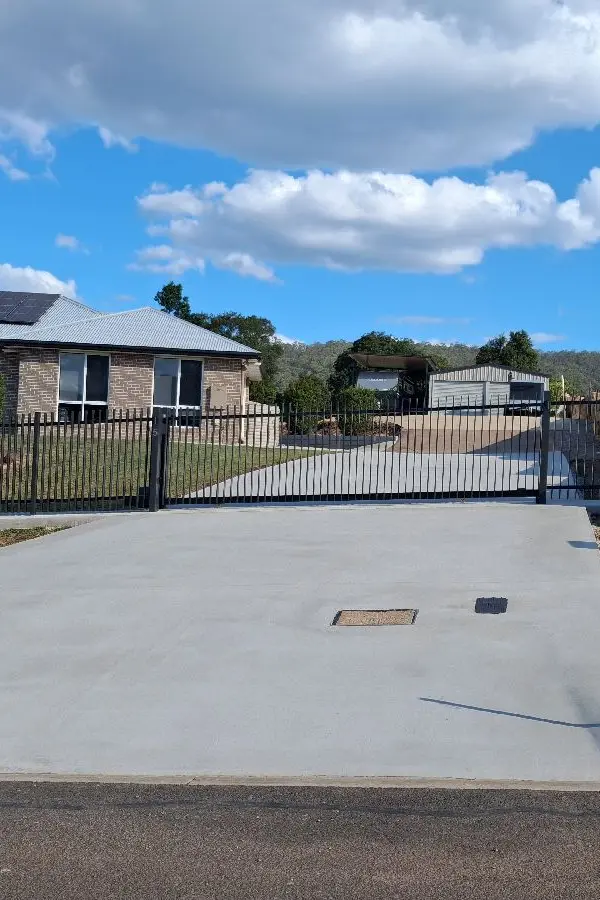 after Black Powder-coated Aluminium Sliding Gate – Slide Gate + Motor, Withcott