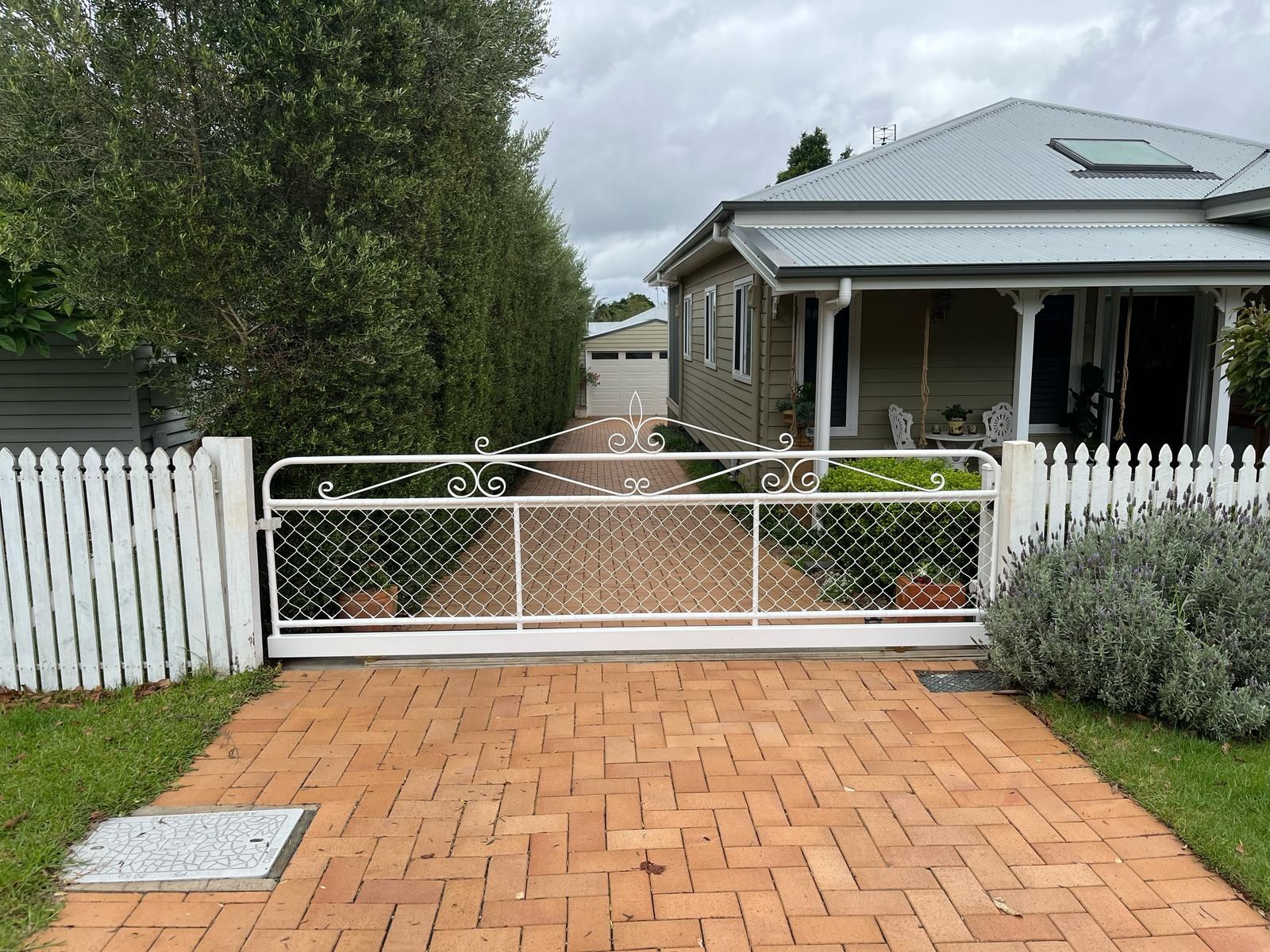 after White Powder-coated Aluminium Sliding Gate – GATE REPLACEMENT, Mount Lofty