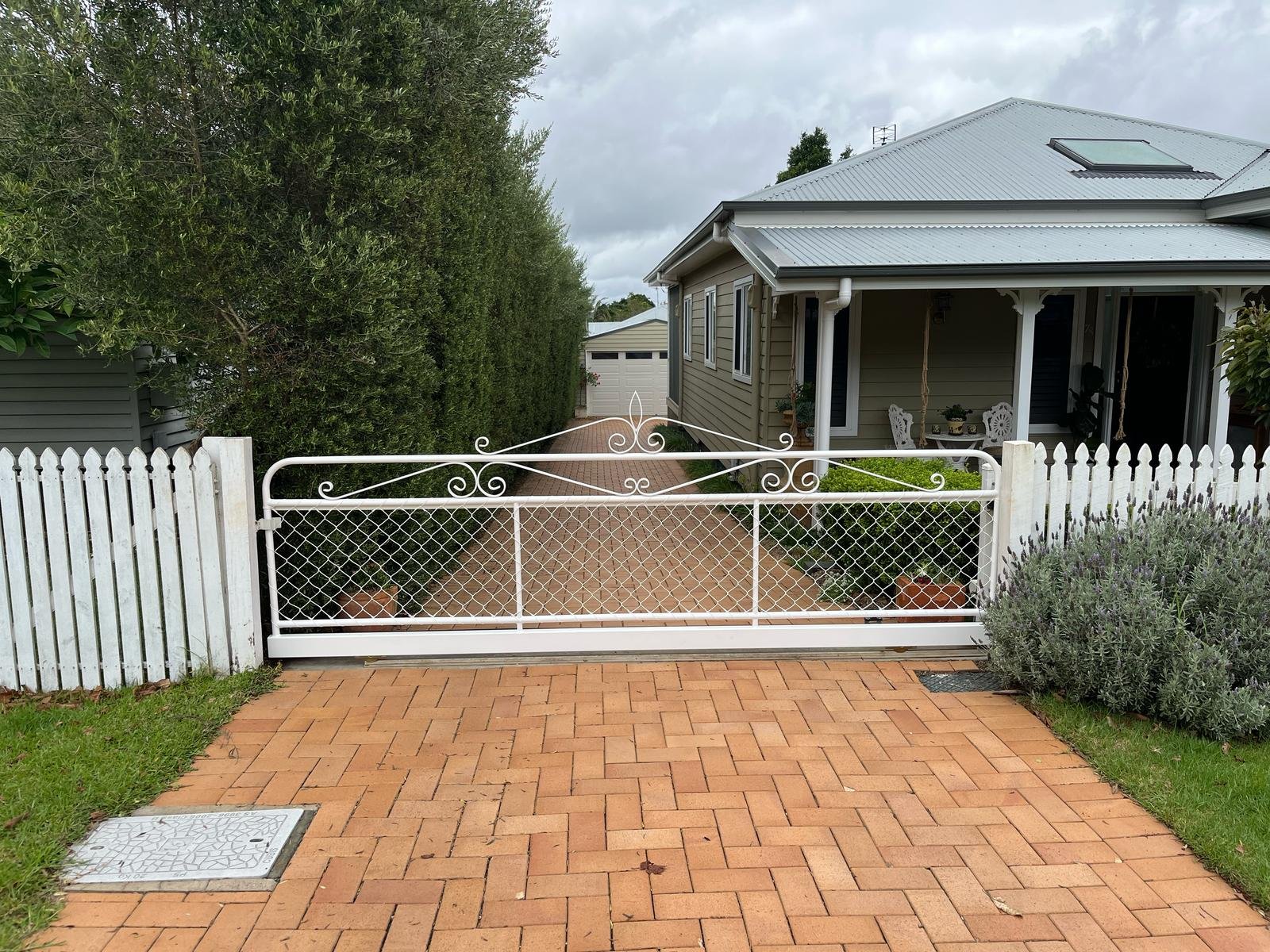 after White Powder-coated Aluminium Sliding Gate – GATE REPLACEMENT, Mount Lofty