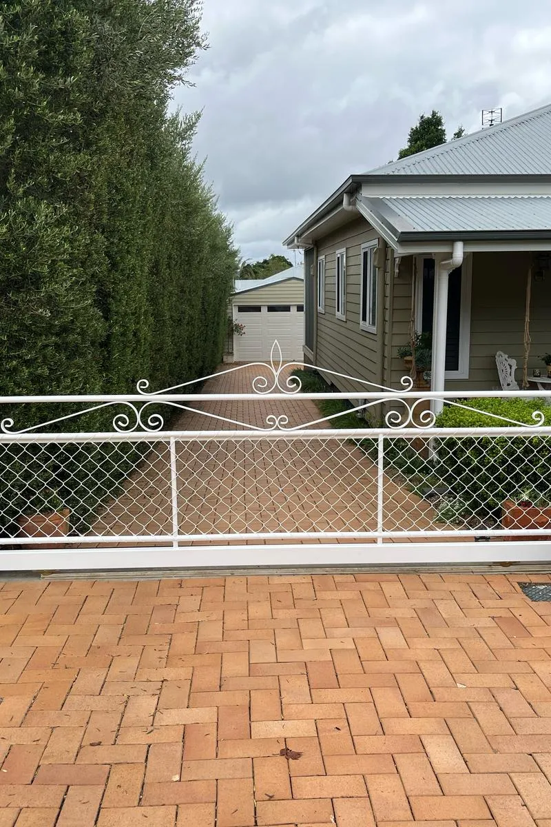 after White Powder-coated Aluminium Sliding Gate – GATE REPLACEMENT, Mount Lofty