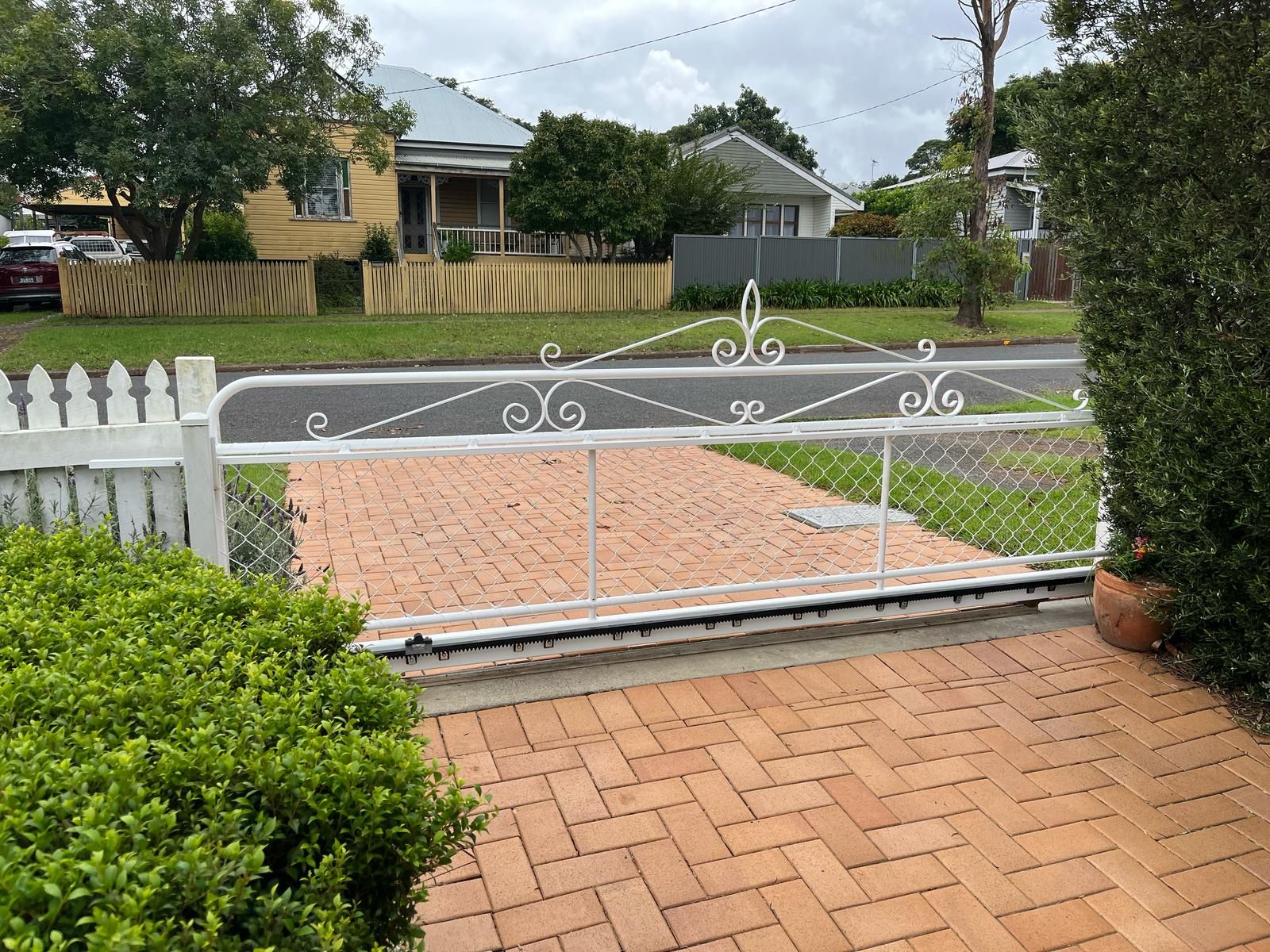 after White Powder-coated Aluminium Sliding Gate – GATE REPLACEMENT, Mount Lofty