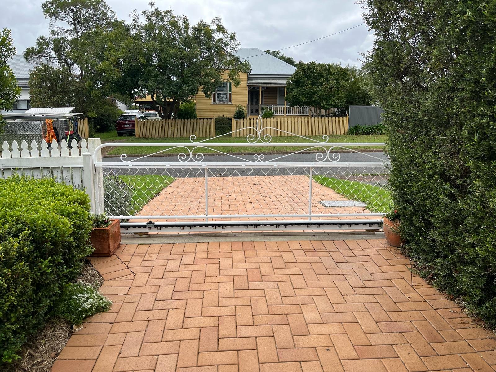 after White Powder-coated Aluminium Sliding Gate – GATE REPLACEMENT, Mount Lofty