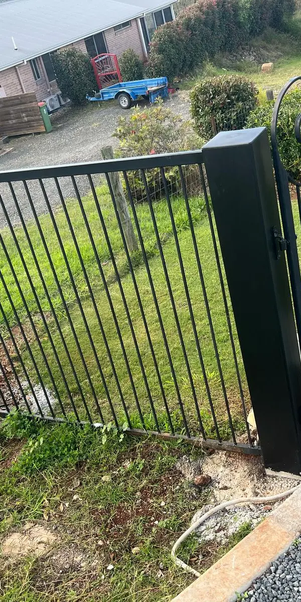 detail Black Wrought Iron Swing Gate – Service Job - Posts, Gowrie Junction