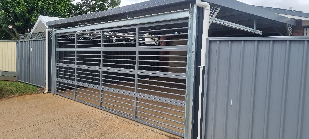 after Basalt Powder-coated Aluminium Custom Door – Bar Grille, Darling Heights