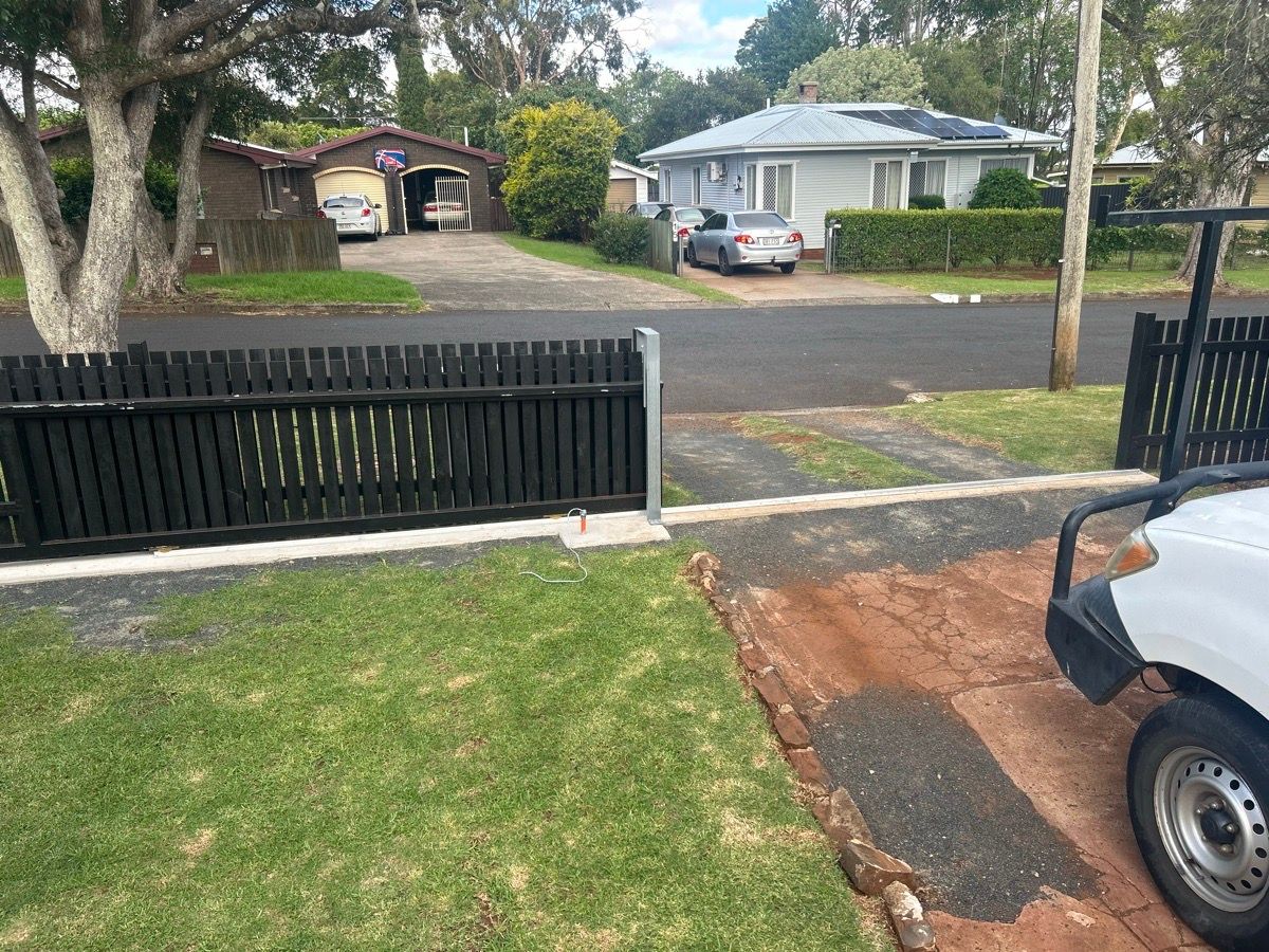 after Black Powder-coated Steel Sliding Gate – Slide Gate + Motor, South Toowoomba