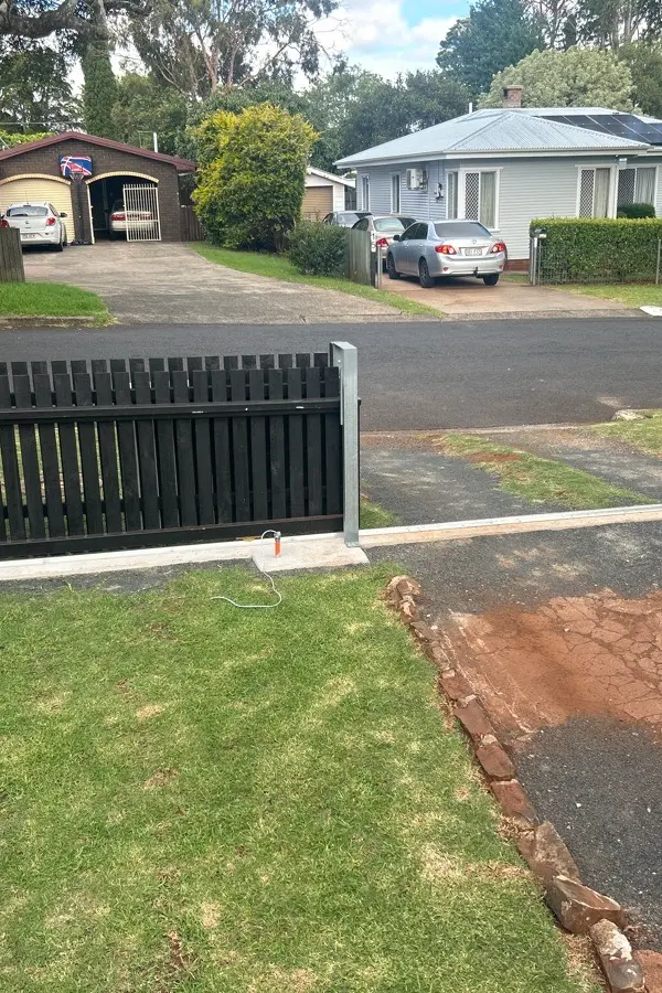 after Black Powder-coated Steel Sliding Gate – Slide Gate + Motor, South Toowoomba