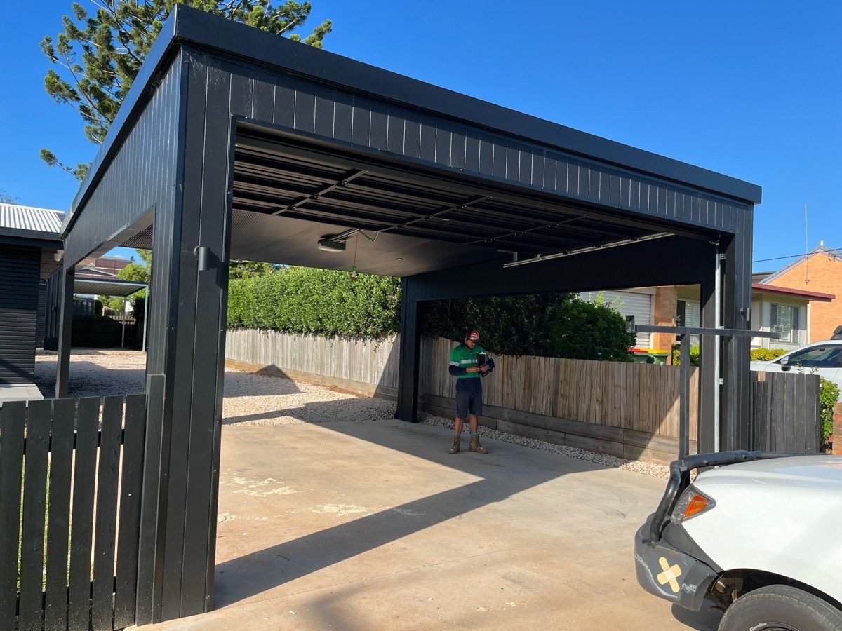 after Black Powder-coated Aluminium Custom Door – Ventilated Door, East Toowoomba