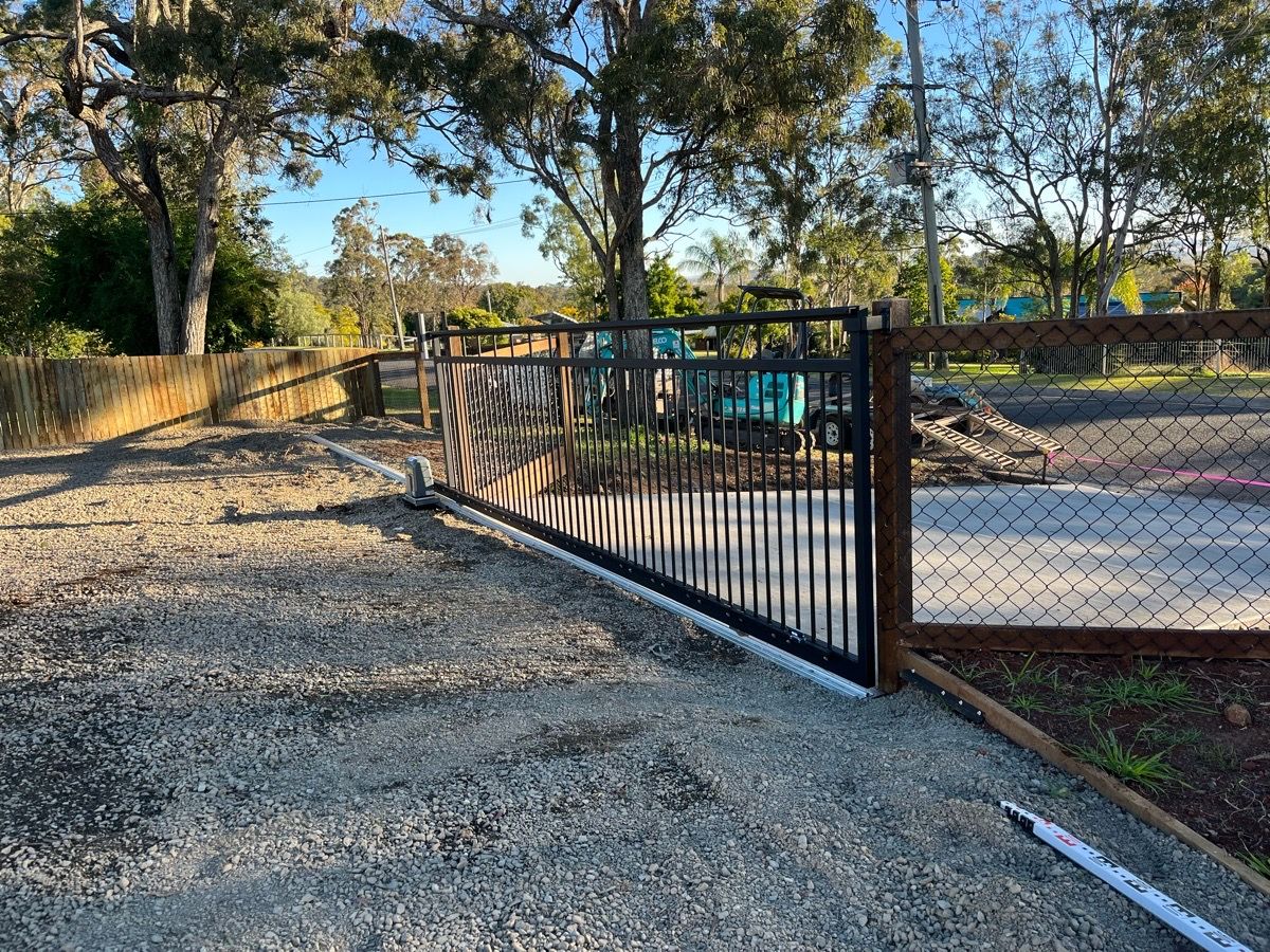after Black Pro-Texture Black Sliding Gate – Slide Gate + Motor, Glenvale