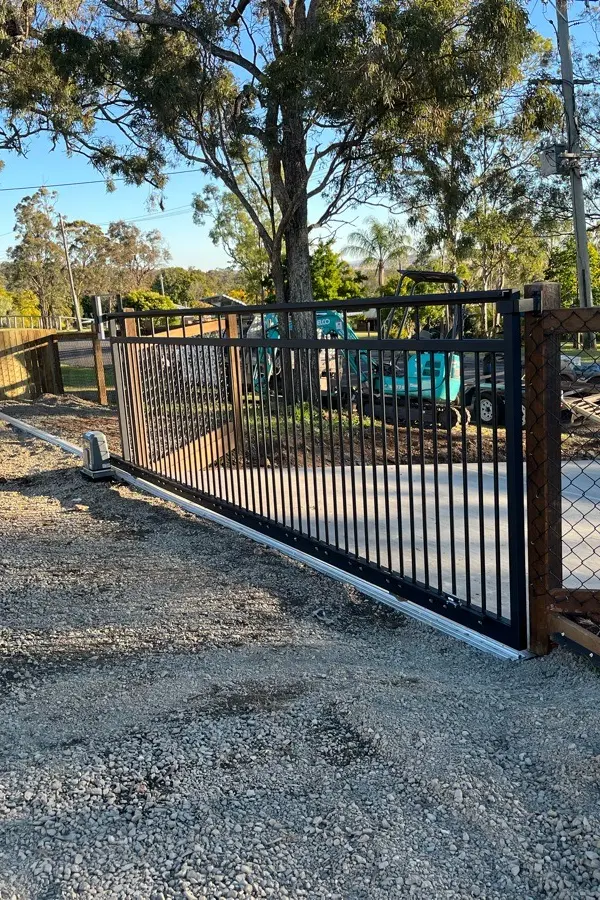 after Black Pro-Texture Black Sliding Gate – Slide Gate + Motor, Glenvale