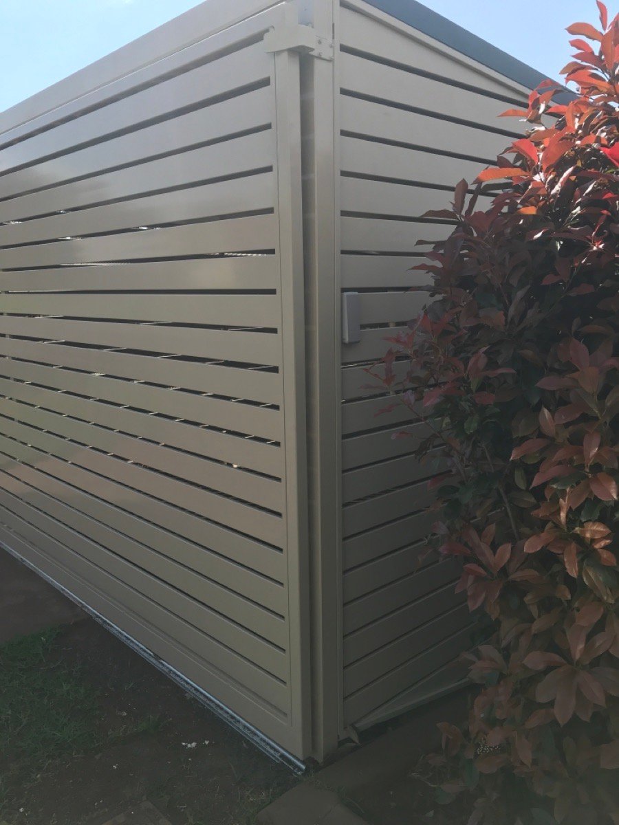 after Cream Powder-coated Aluminium Sliding Gate – Slide Gate, Centenary Heights