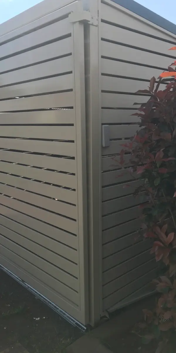 after Cream Powder-coated Aluminium Sliding Gate – Slide Gate, Centenary Heights