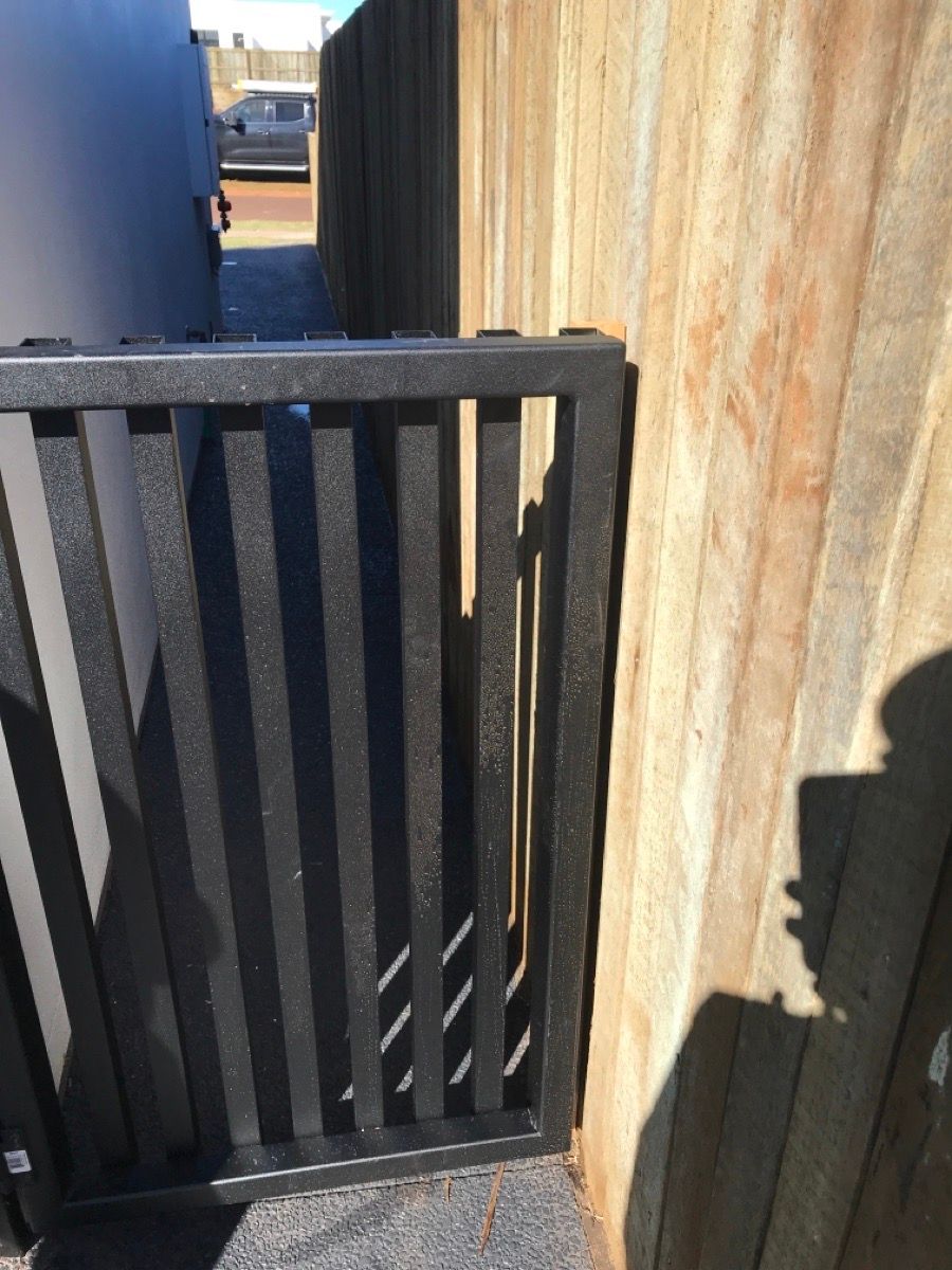 after Black Powder-coated Aluminium Swing Gate – Pool Gates + Infills, Middle Ridge