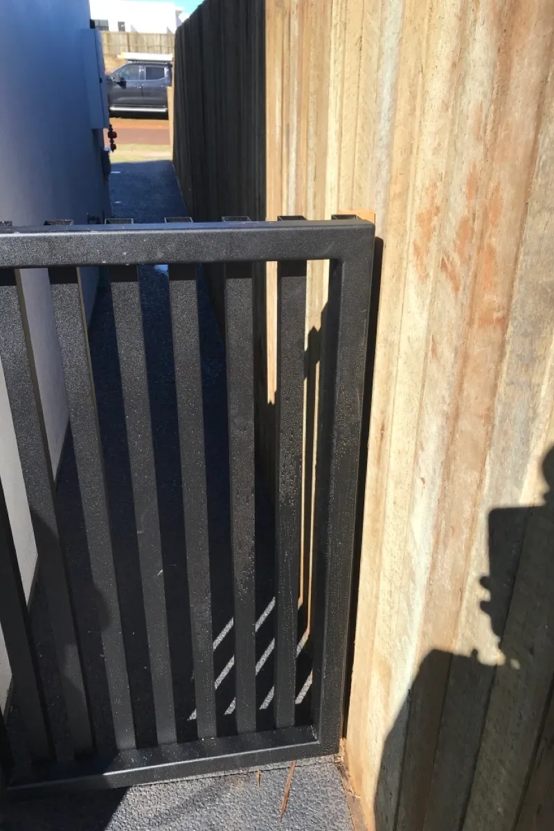 after Black Powder-coated Aluminium Swing Gate – Pool Gates + Infills, Middle Ridge