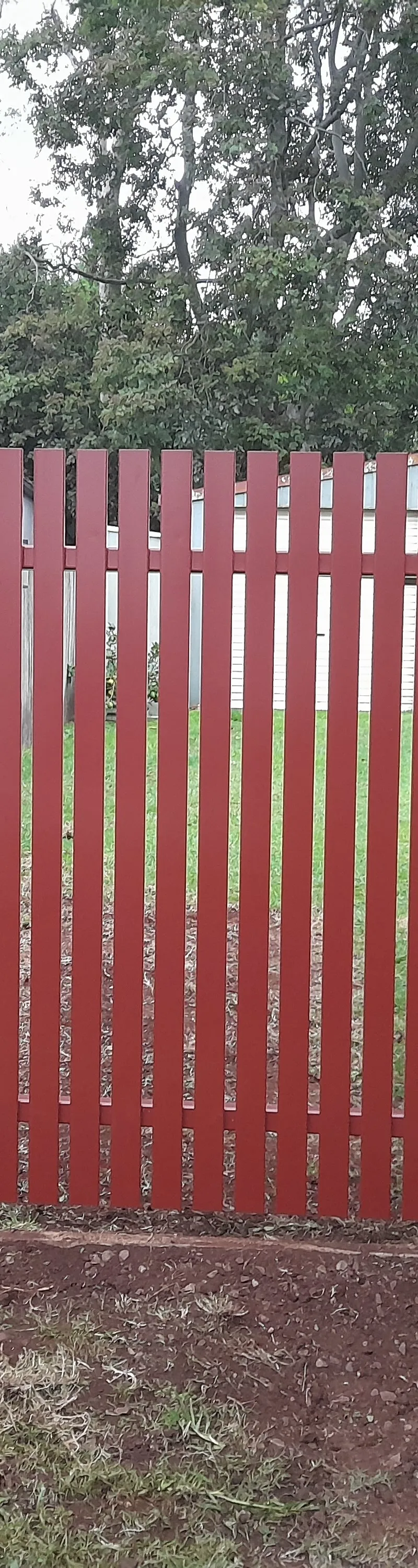 after Manor Red Powder-coated Aluminium Swing Gate – Aluminium Swing Gate + Motor, Mount Lofty