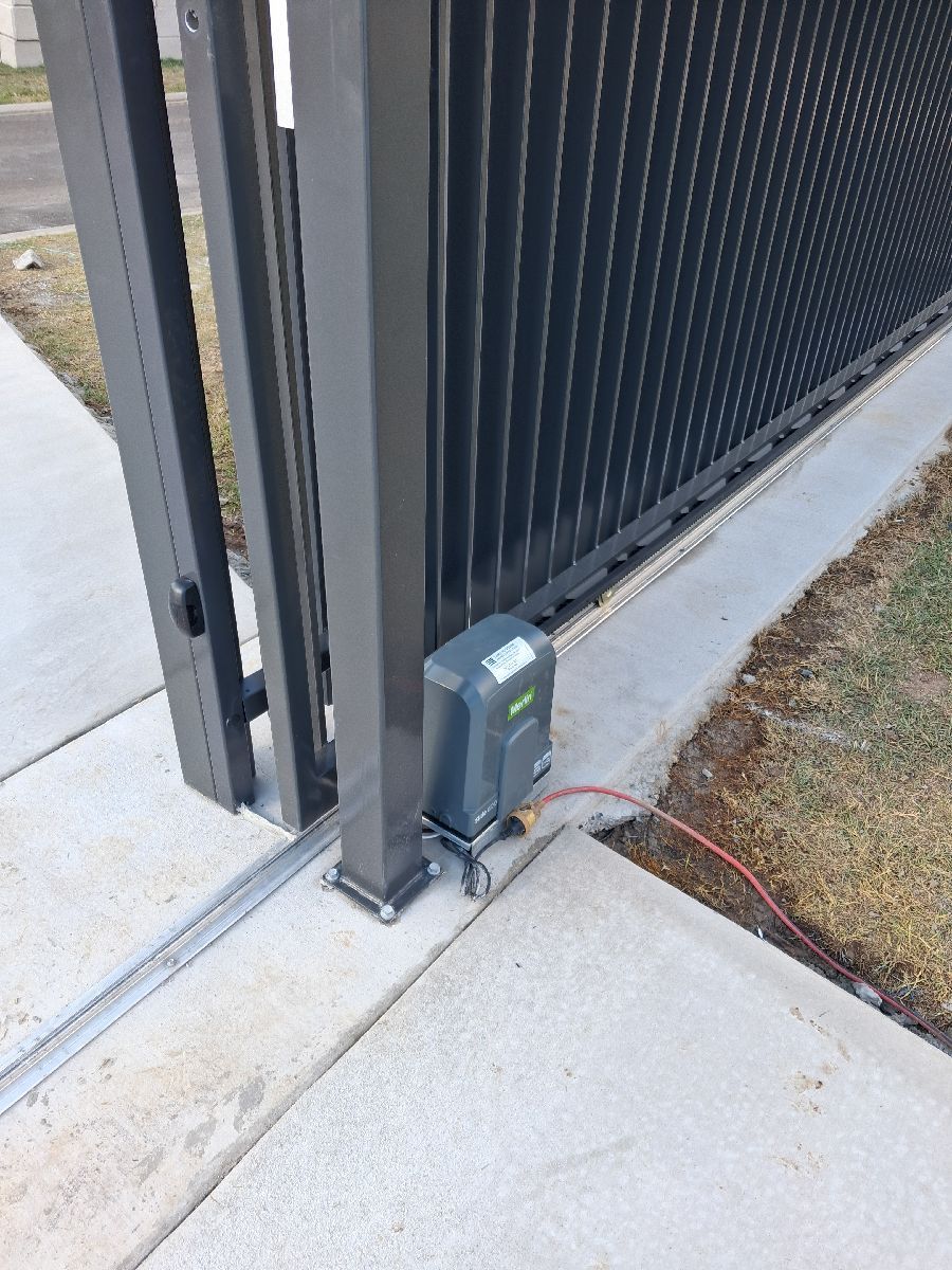 after Black Powder-coated Aluminium Sliding Gate – Slide Gate + Motor, Withcott
