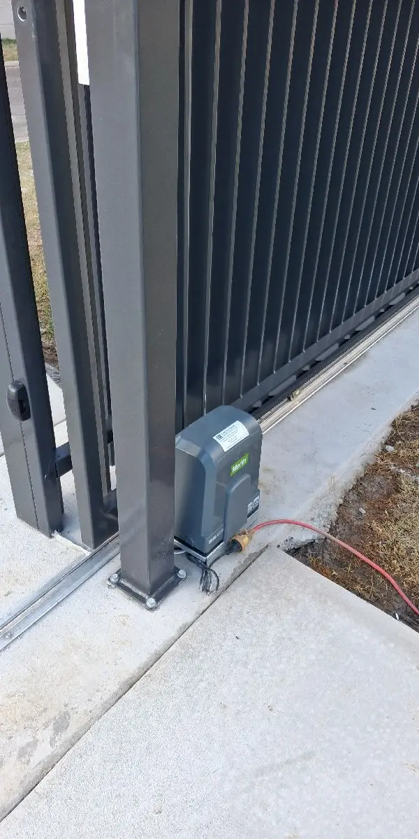after Black Powder-coated Aluminium Sliding Gate – Slide Gate + Motor, Withcott