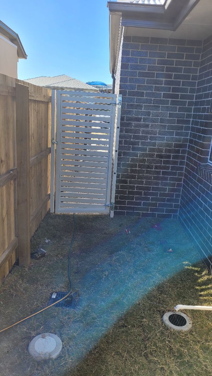 after Surfmist Powder-coated Aluminium Swing Gate – Gates, Harristown