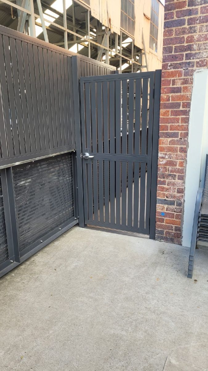 after Monument Powder-coated Aluminium Swing Gate – Gate + Infill, Toowoomba City