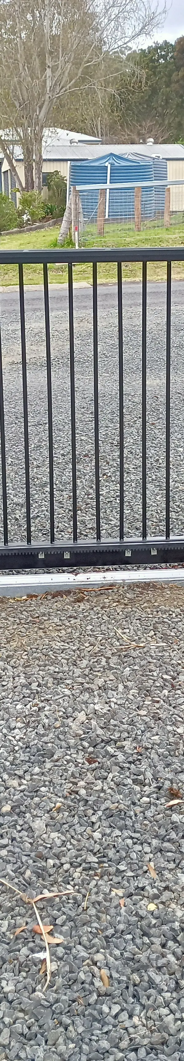 after Black Powder-coated Aluminium Sliding Gate – Slider + Return + SGL PA, Cranley