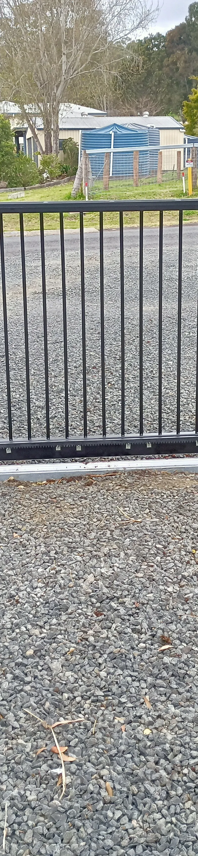 after Black Powder-coated Aluminium Sliding Gate – Slider + Return + SGL PA, Cranley