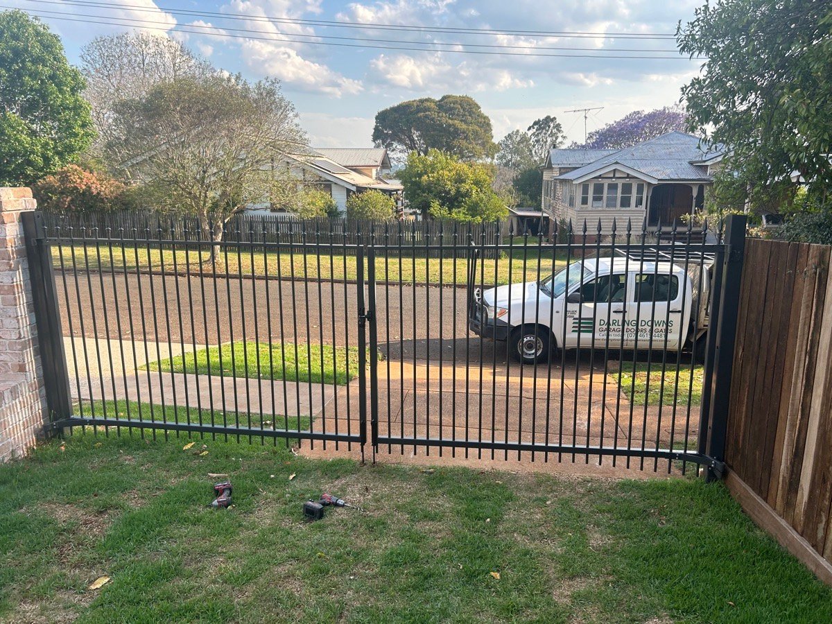 after Black Powder-coated Aluminium Sliding Gate – Gate + Fence, Mount Lofty