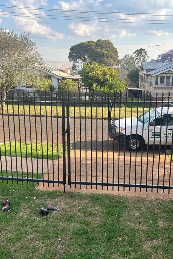 after Black Powder-coated Aluminium Sliding Gate – Gate + Fence, Mount Lofty