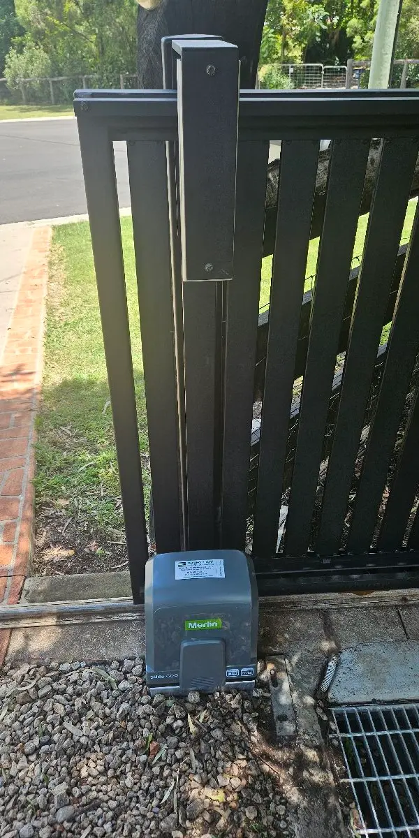 after Black Powder-coated Aluminium Sliding Gate – Gate + Motor, Gowrie Junction