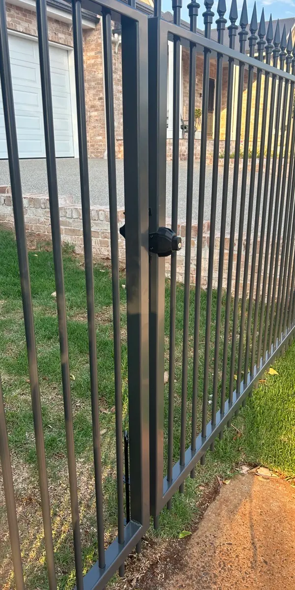 after Black Powder-coated Aluminium Sliding Gate – Gate + Fence, Mount Lofty