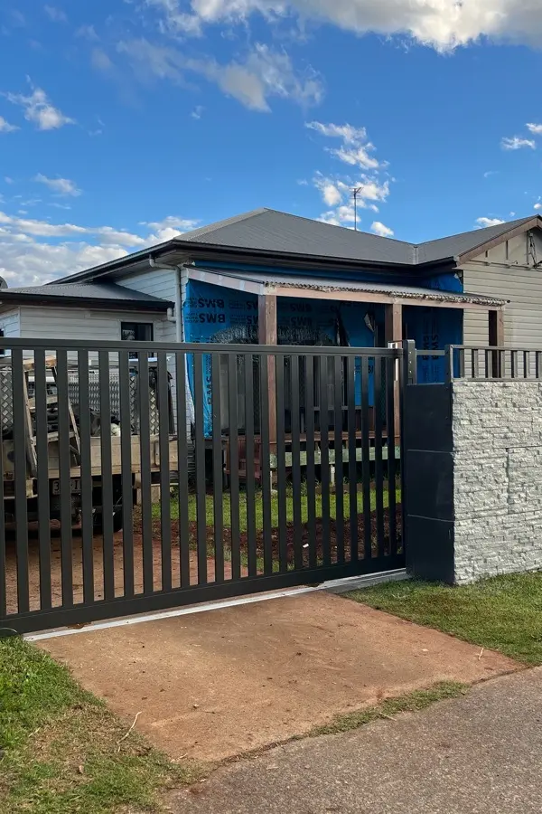 after Monument Powder-coated Aluminium Sliding Gate – Gate + Motor, Darling Heights