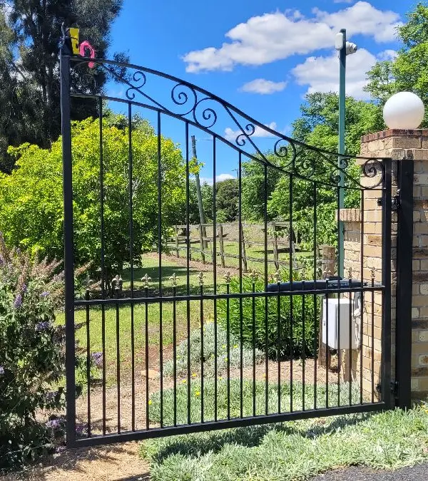 after Black Powder-coated Steel Swing Gate – Gate, Vale View