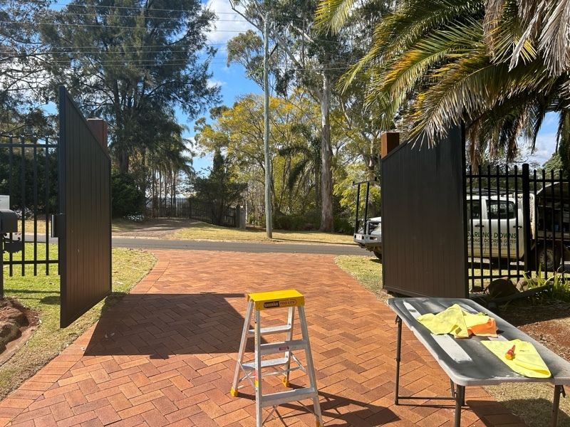 after Black Powder-coated Aluminium Swing Gate – CARPORT GATES, Middle Ridge
