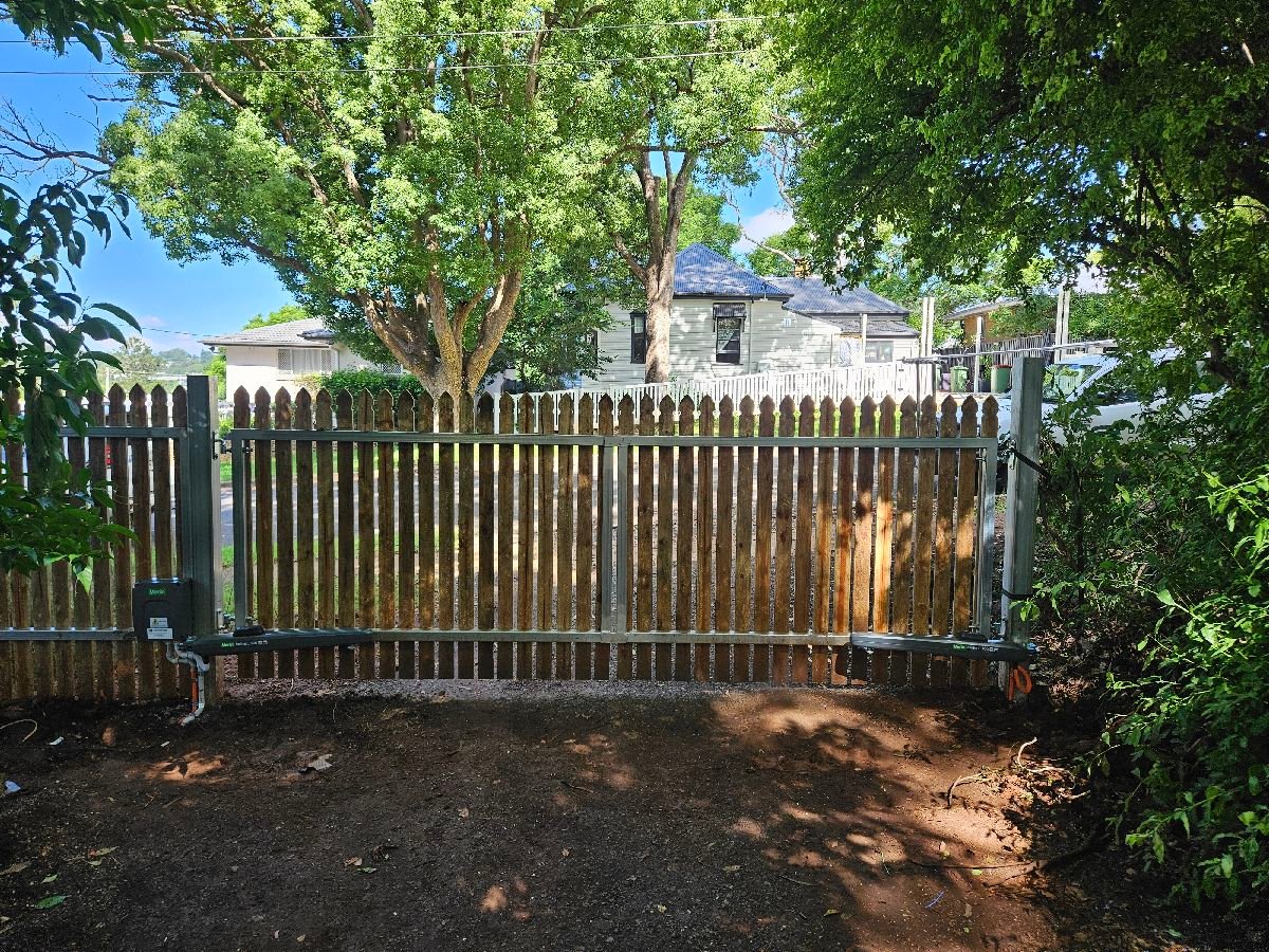 after N/A Timber + Galvanised Frame Swing Gate – Double Swinging Gate, Newtown